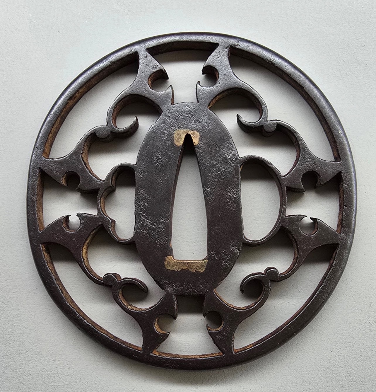 Tsuba - by Akasaka School - Akasaka Tsuba or Ginko Leaf motif