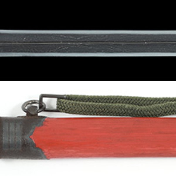 Ken - by Senjuin School - Mumei Yamato Koken with Vermilion Lacquer Saya Aikuchi Tanto Koshirae