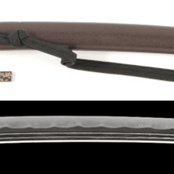 Wakizashi - by Seki School - Mumei Owari-Seki - Autumn Grass Motif Fittings in Black Ishime-ji Scabbard Daisho Koshirae