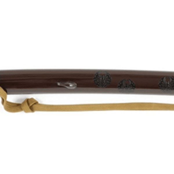 蝸牛金具茶潤塗備前蝶紋散鞘打刀拵