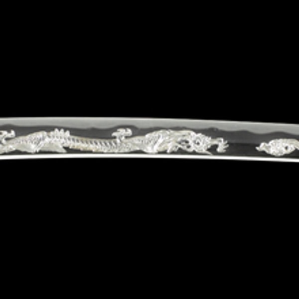 Wakizashi - by Kanesaki - Myoichimine Yukinyudo Kanesaki with carving by Miyabe Noriaki