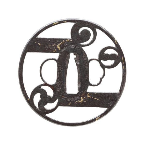 Tsuba - Hozon - Hikiryo and Tomoe-mon Sukashi, Mumei Kyo Shoami