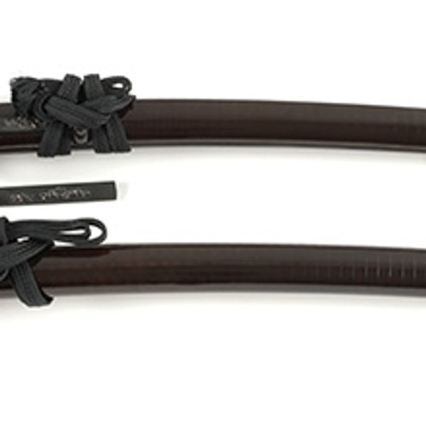 茶漆笛巻塗鞘大小拵