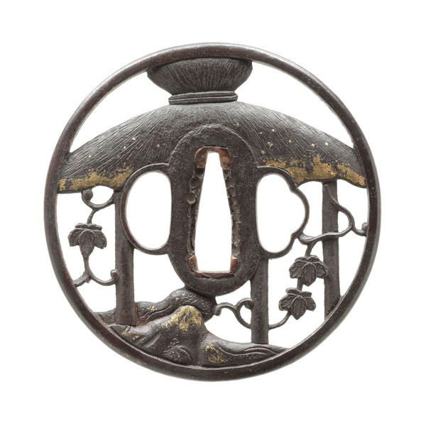 Tsuba - Shiguretei Sukashi Tsuba (Unsigned) - Kyo Shoami