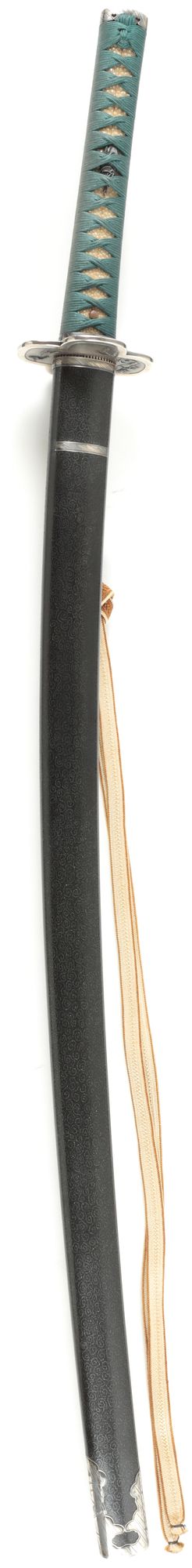 帰雁図金具黒石目地雲文塗鞘打刀拵