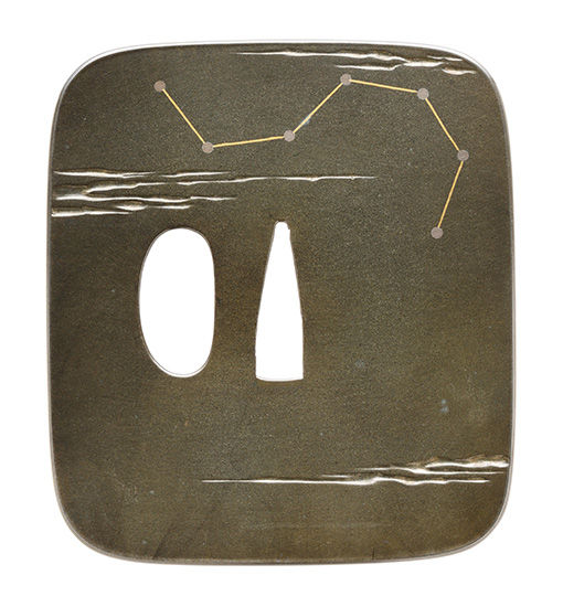 Tsuba - Tokuho - by Otsuki School - Big Dipper Design, Signed Shokatei Mototsune (Kao)