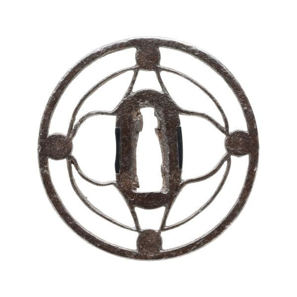 四方耳長兎図透鍔(鐔) 無銘 尾張