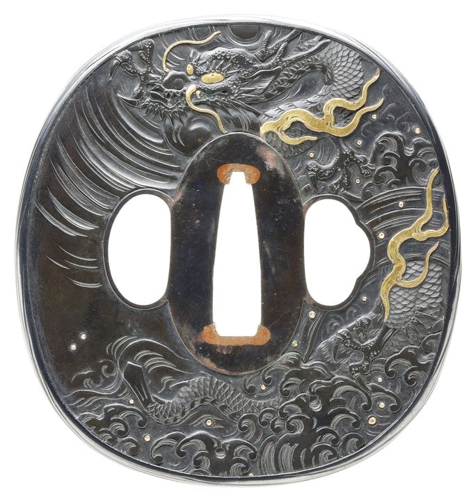 Koshirae - Tokuho - by Higo Kinko School - 梅花鮫皮包鞘大小拵