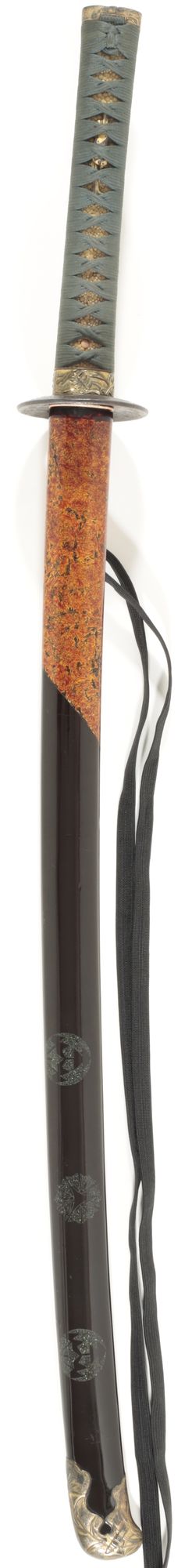 野晒金具家紋陰蒔絵鞘打刀拵
