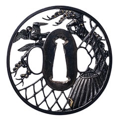 Tsuba - Hozon - Kyokinko Syakudou Hoshiami Sukashi Tsuba Hozon Tousougu