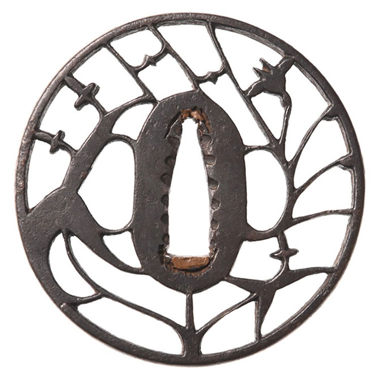 Tsuba - Hozon - 京透 沢瀉杜若透鍔/鐔