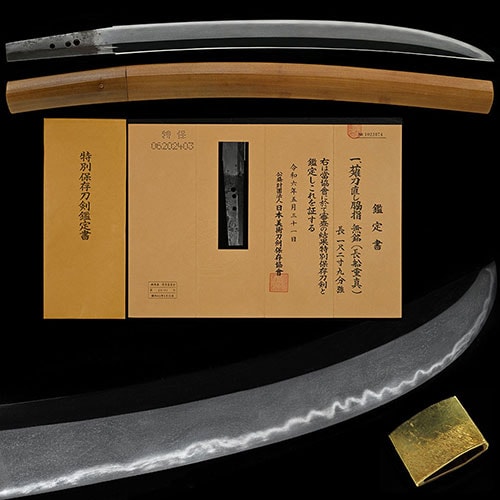 Wakizashi - Tokuho - by Osafune Shigezane - 長船重真 薙刀直し 特別保存刀剣
