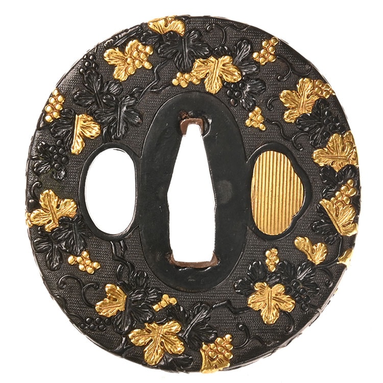 古金工 葡萄鍔/鐔 特別保存刀装具