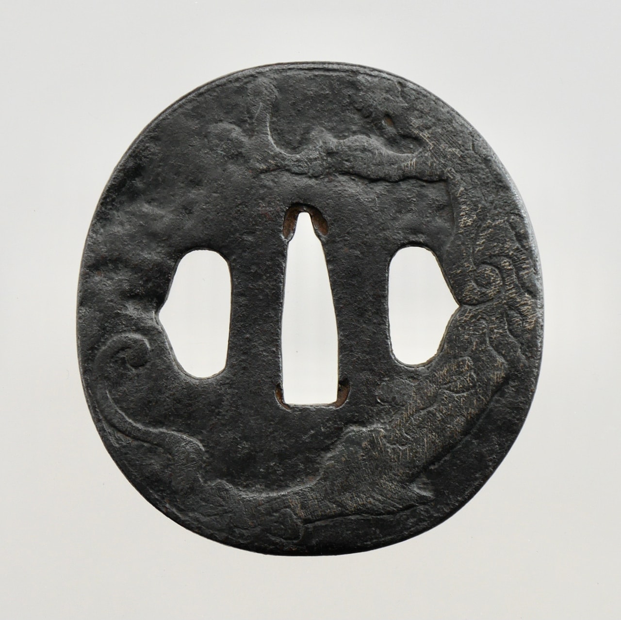 Tsuba - Hozon - by 2nd Gen. Jingo Shimizu - 龍図鐔