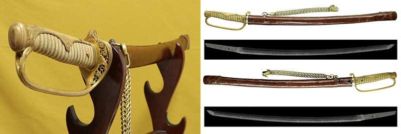 Katana - Shinto Mumei Katana with Japanese Army Company Officer’s Sabre-Style Guntō Koshirae