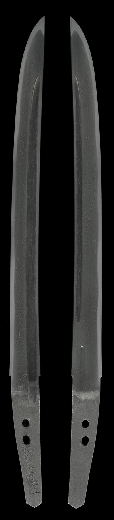 Tanto - Hozon - by Shimosaka School - Hozon Token Koto Echizen ju Masatsune (Shimosaka Signature Re-chiseled to Masatsune) with Shirosaya