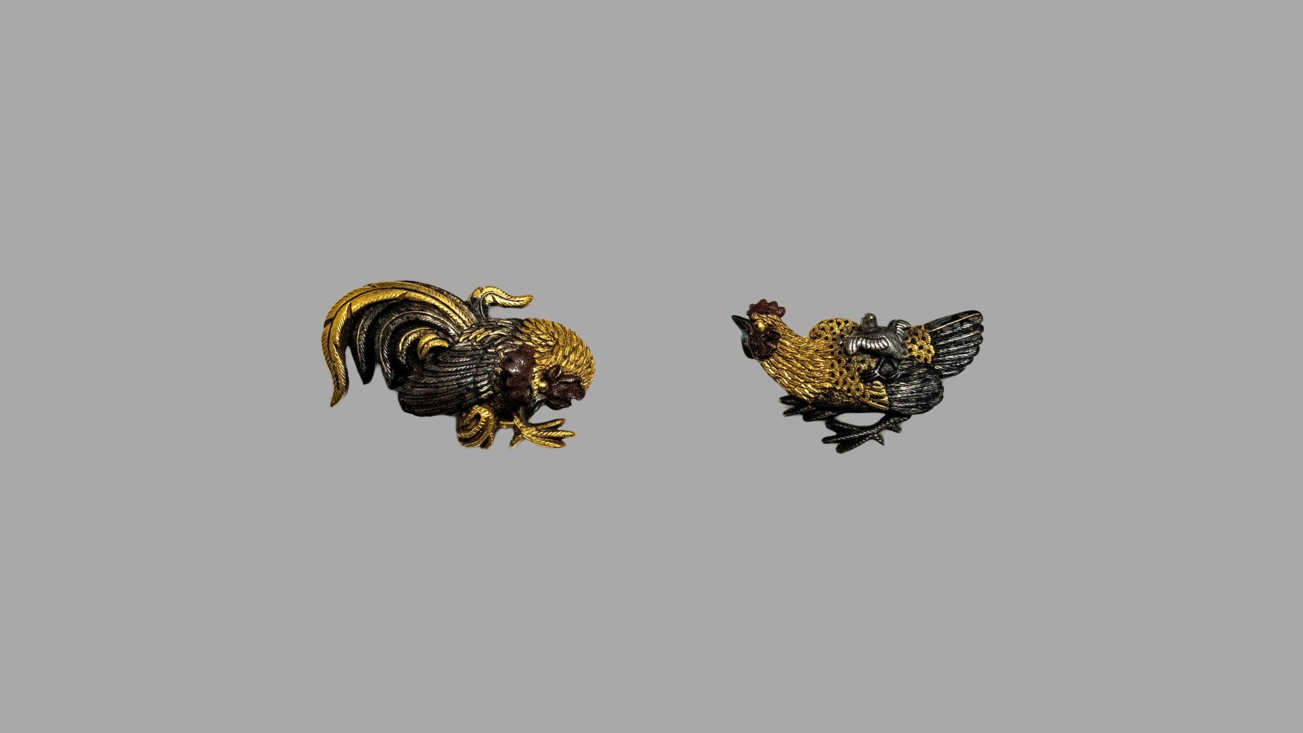 Split Tanzaku Signature Hisanori (kao) Hen and Chicks Motif