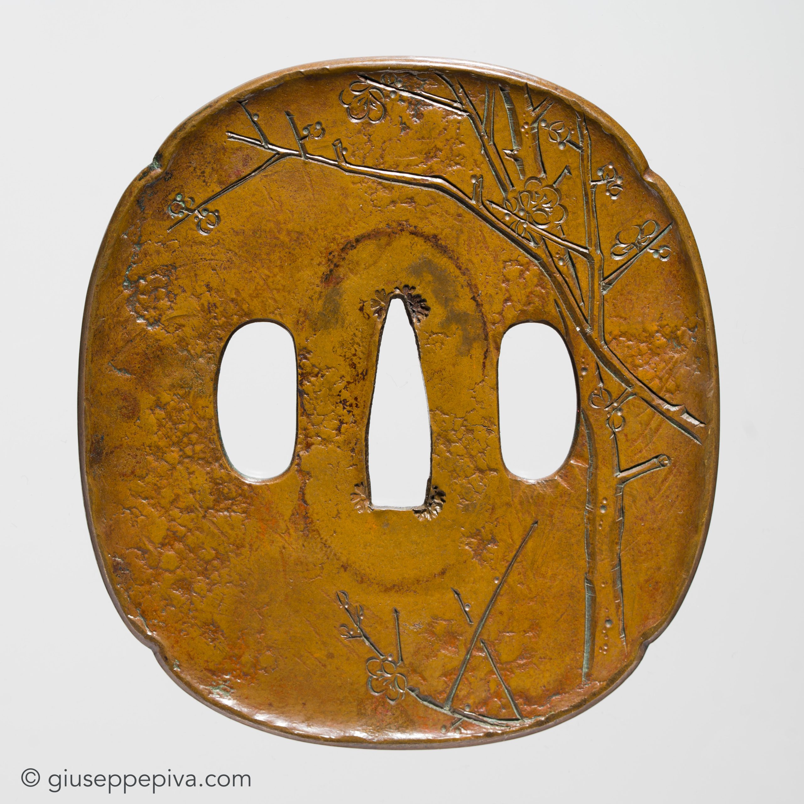 Tsuba - Hozon - by Shonai School - Two Trees in Mid-Winter, Shonai School