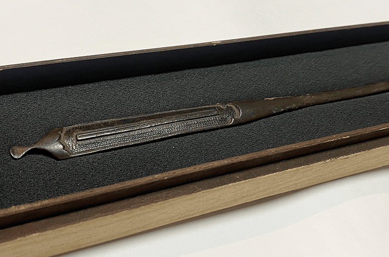 樋定木図笄 古金工Kogai with Hijogi Design Ko-Kinko