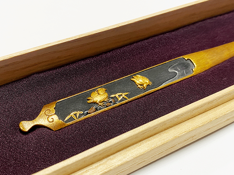 後藤光文 鴛鴦図 笄Goto Mitsufumi Kogai with Oshidori Design
