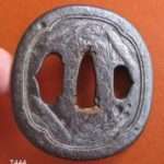 Hozon - by Shimizu School - Iron Tsuba with Dragonflies, Hozon Paper to Jingo