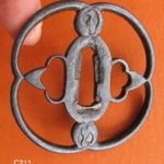 C211. Iron Sukashi Tsuba, Ko Shoami with Hozon Paper