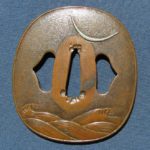 Tsuba - by Shimizu Jingo - Moon & Waves Tsuba, 2nd Jingo, ex Ito Collection