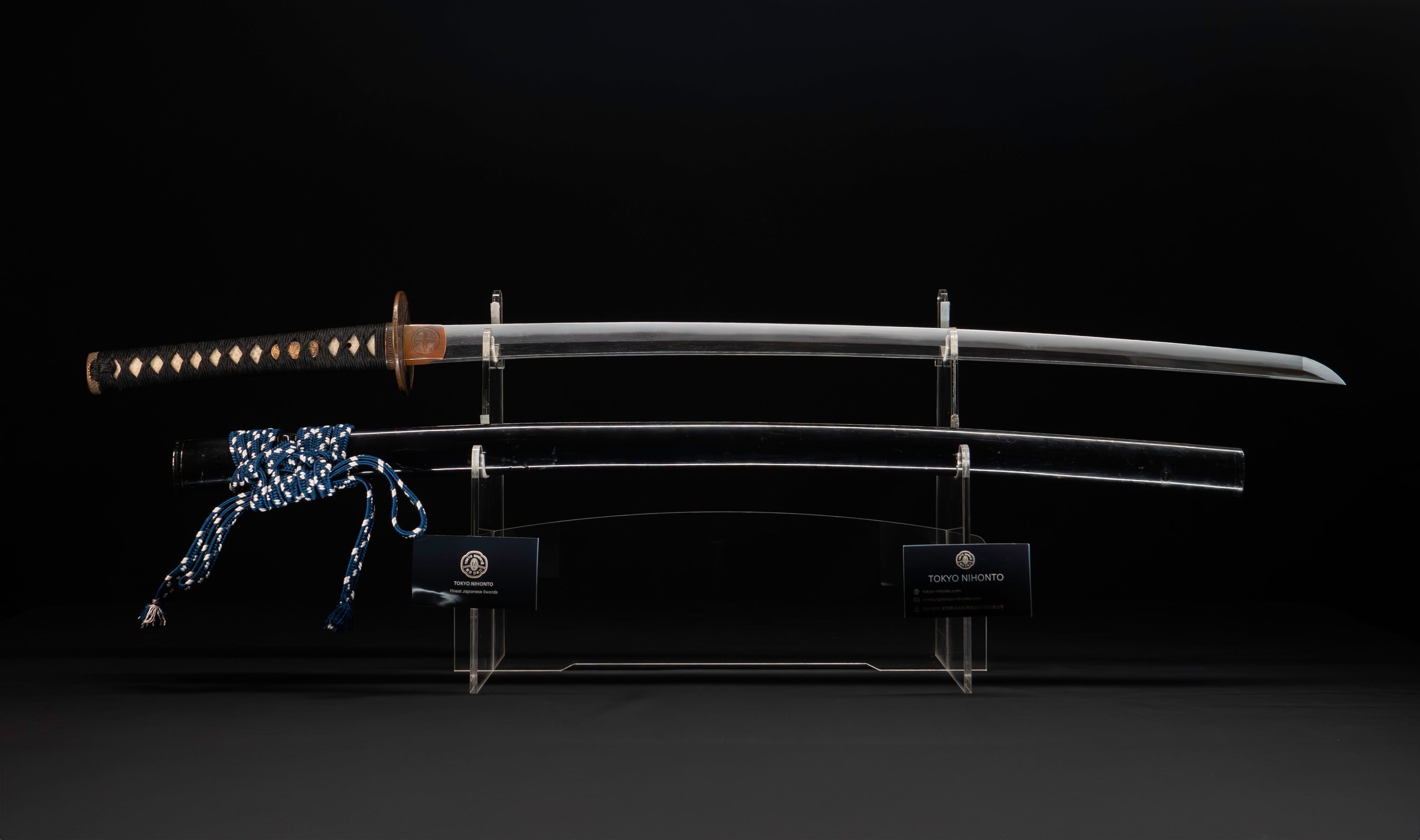 Antique Japanese Katana Sword with Gold-Inlaid Iron Tsuba Attributed to Chikuzen Nobukuni NBTHK Hozon
