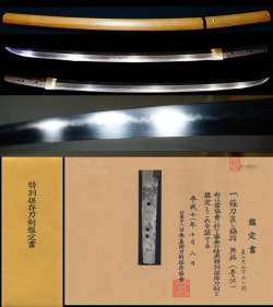 Katana - Tokuho - by Aoe School - Tokubetsu Hozon Wakizashi by Aoe, Kamakura to Nanbokucho Period
