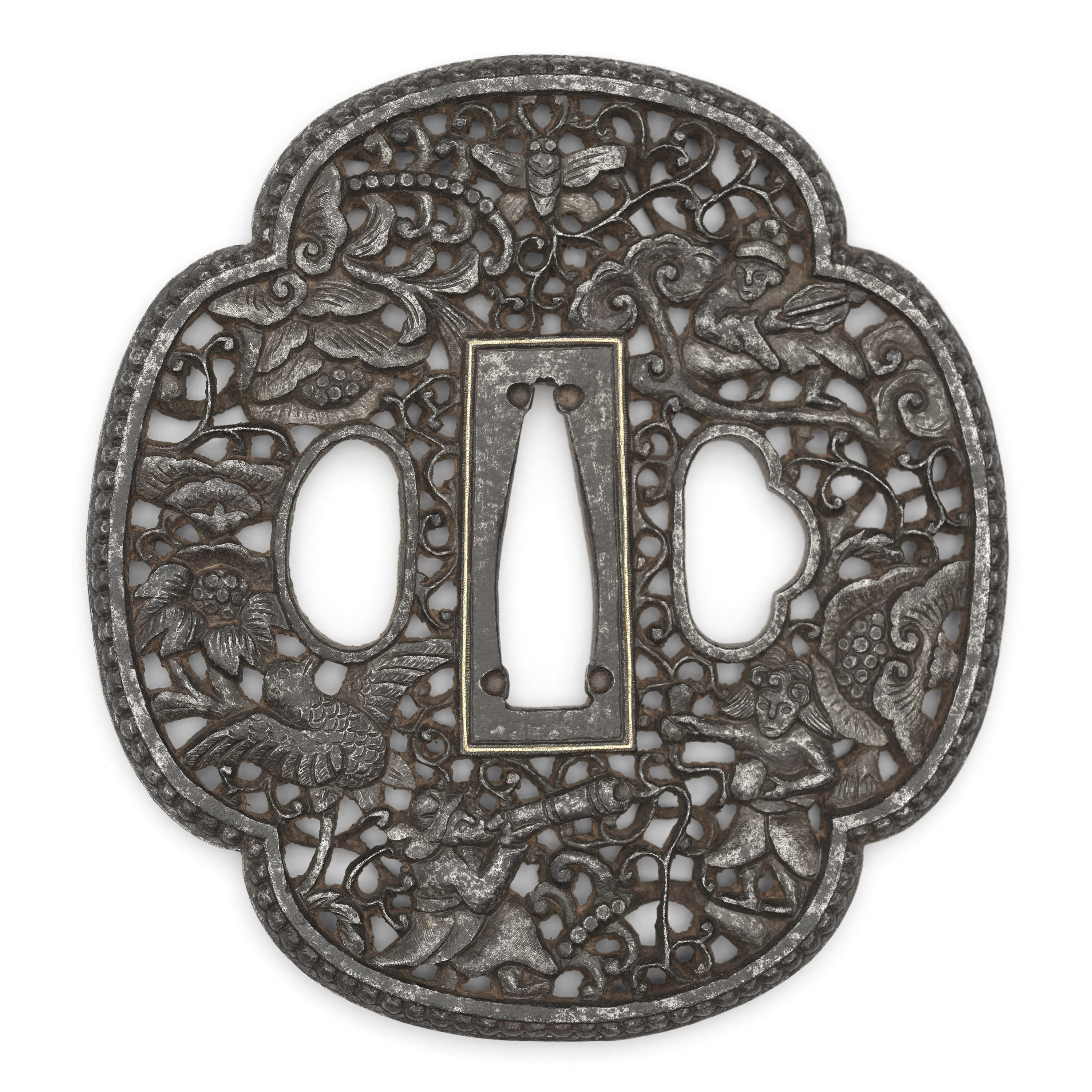 Tsuba - Fine mokko-gata nanban tsuba