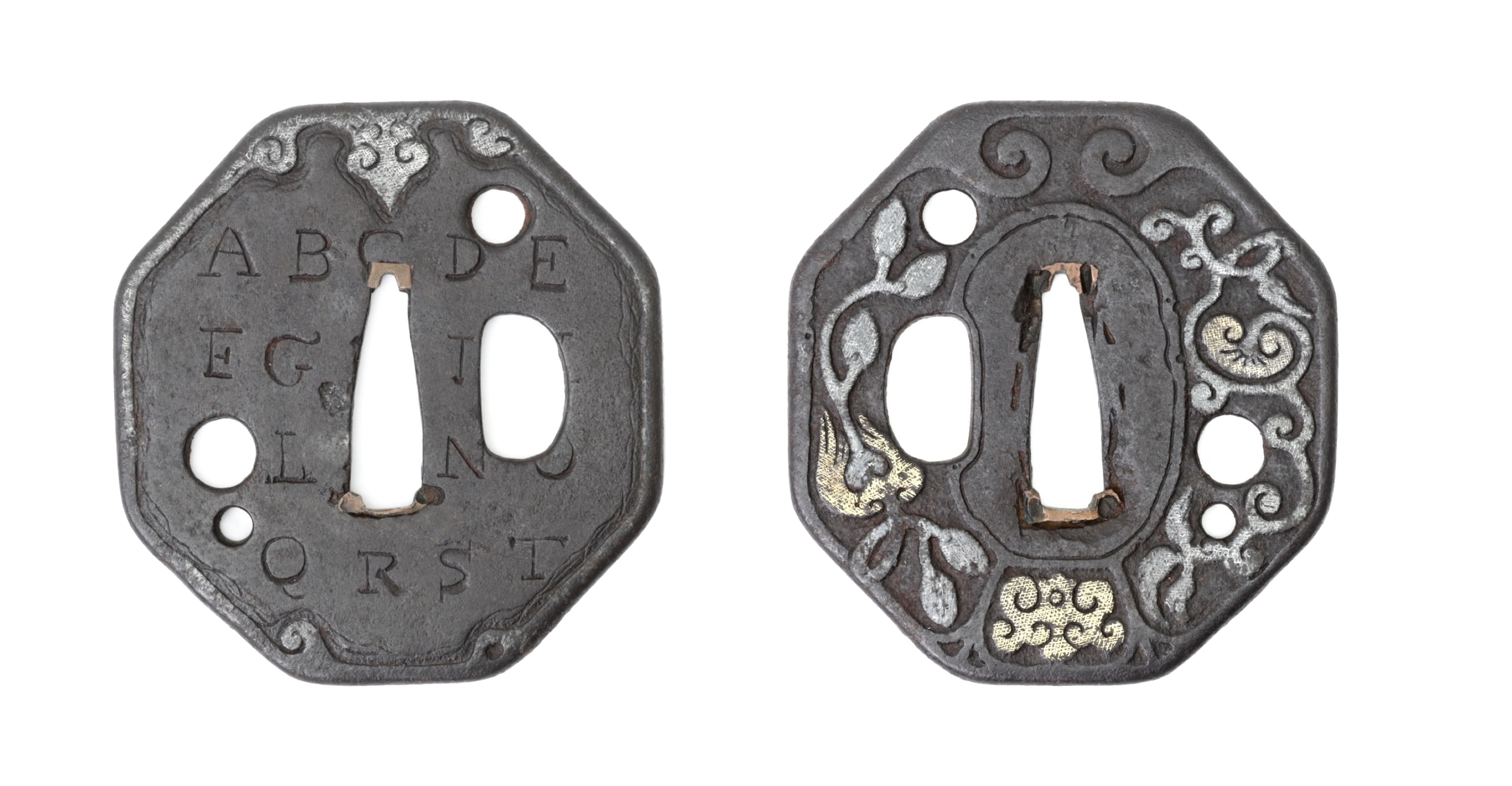 Early tsuba with alphabet