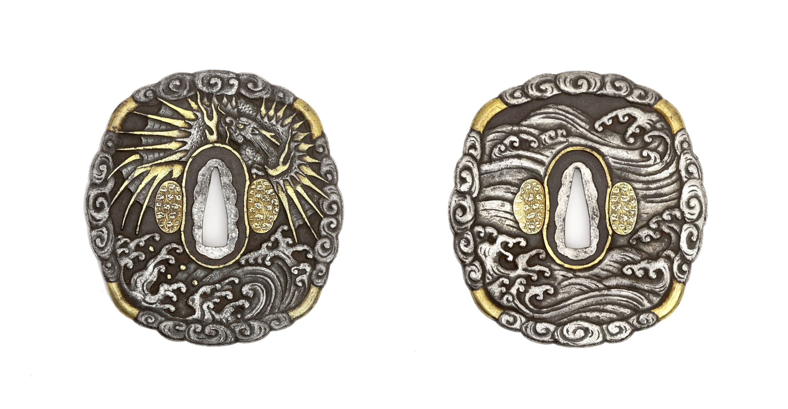 Winged dragon tsuba