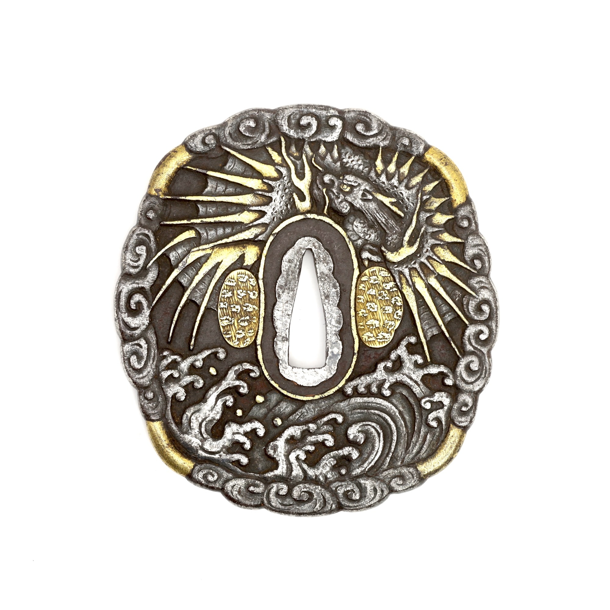 Winged dragon tsuba