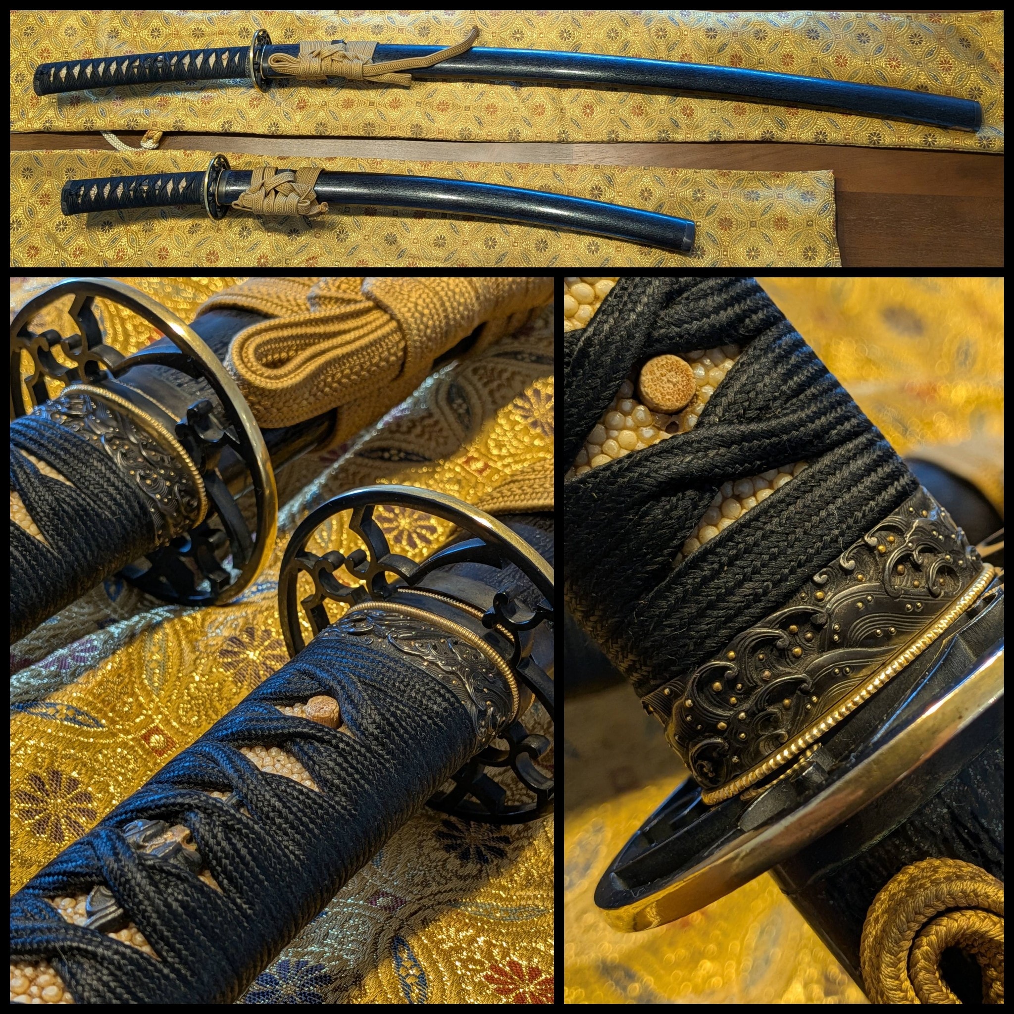 Edo period daisho with Chiyozuru blade and Omori Tosogu