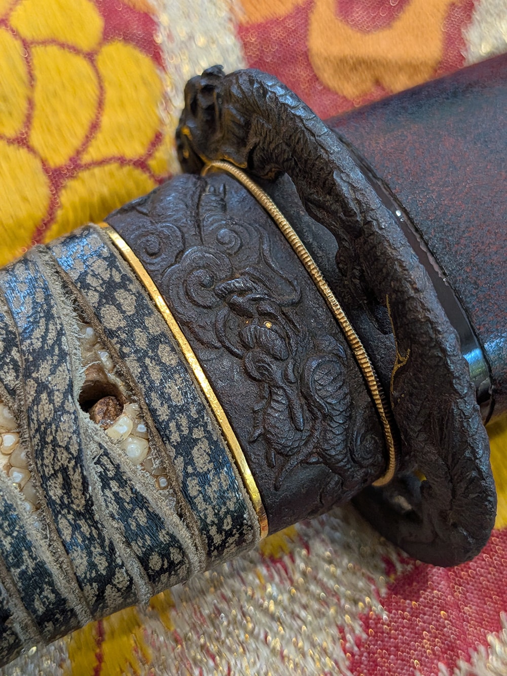 Tanto - by Owari Masatsune - Owari Masatsune in a rare Nanban koshirae