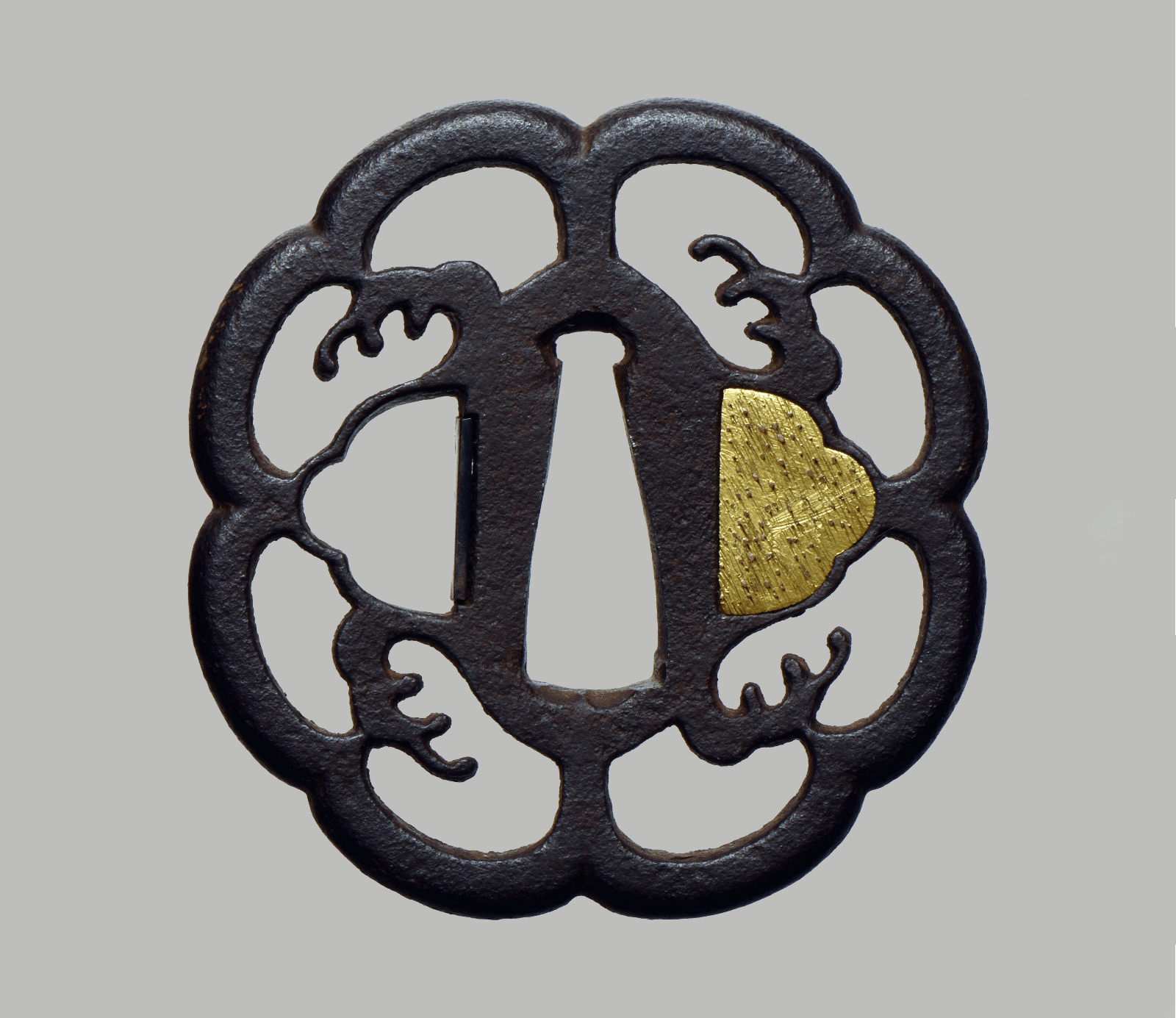 Tsuba - Tsuba Mokko Nami Waves Antique Edo Japan
