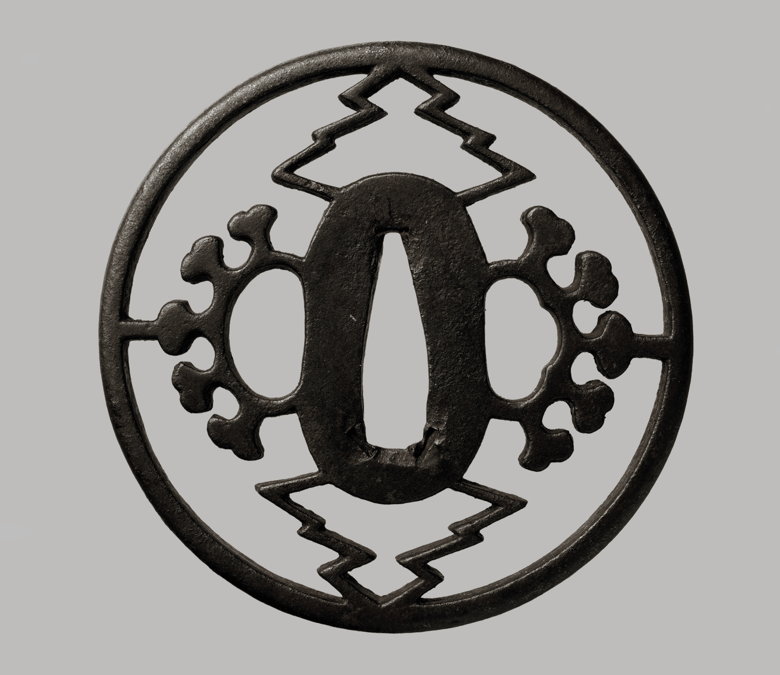 Tsuba: Owari - Lightning and Cloud Motifs