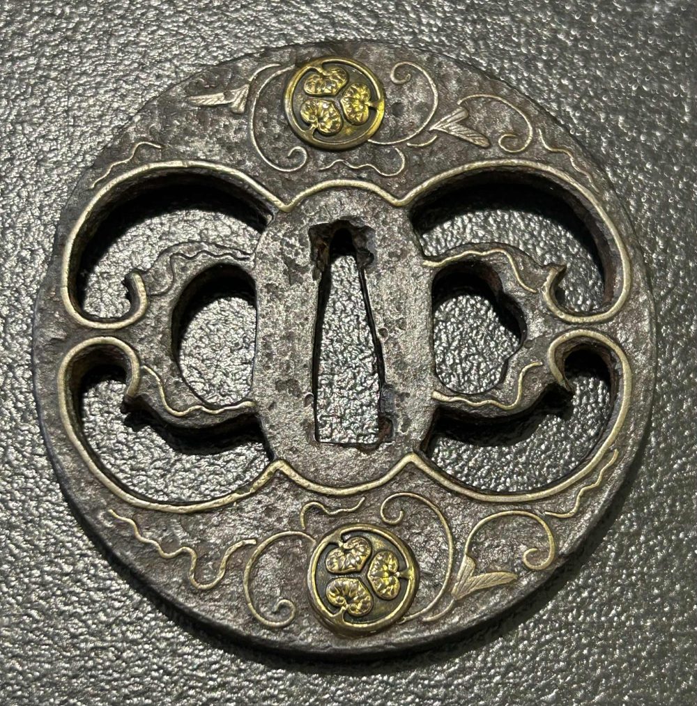 Heianjo Tsuba with Tokugawa Aoi Mon