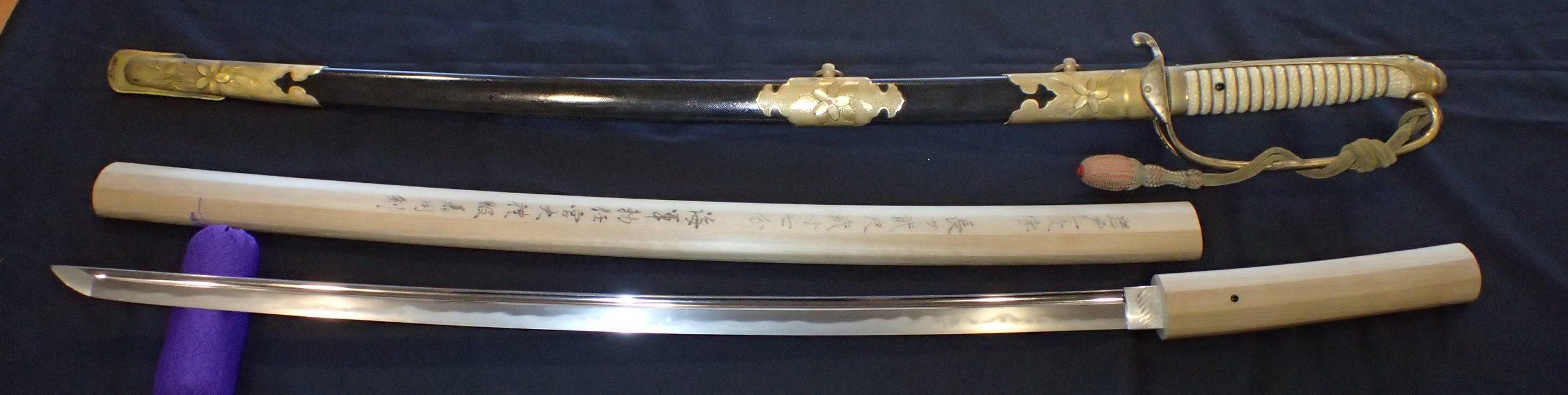 A Rare and Important Iwato-Ichimonji Katana with NBTHK Tokubetsu Hozon Certificate mounted in excellent Naval Kyu Gunto Koshirae with Sakai family Mon.Owned by Navy Rear-Admiral Sakai Tadatoshi