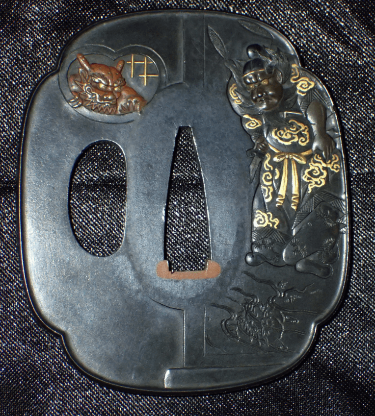 Sasayama Tokuoki Shoki Tsuba with NTHK Certificate and NBTHK Tokubetsu Hozon Certificate