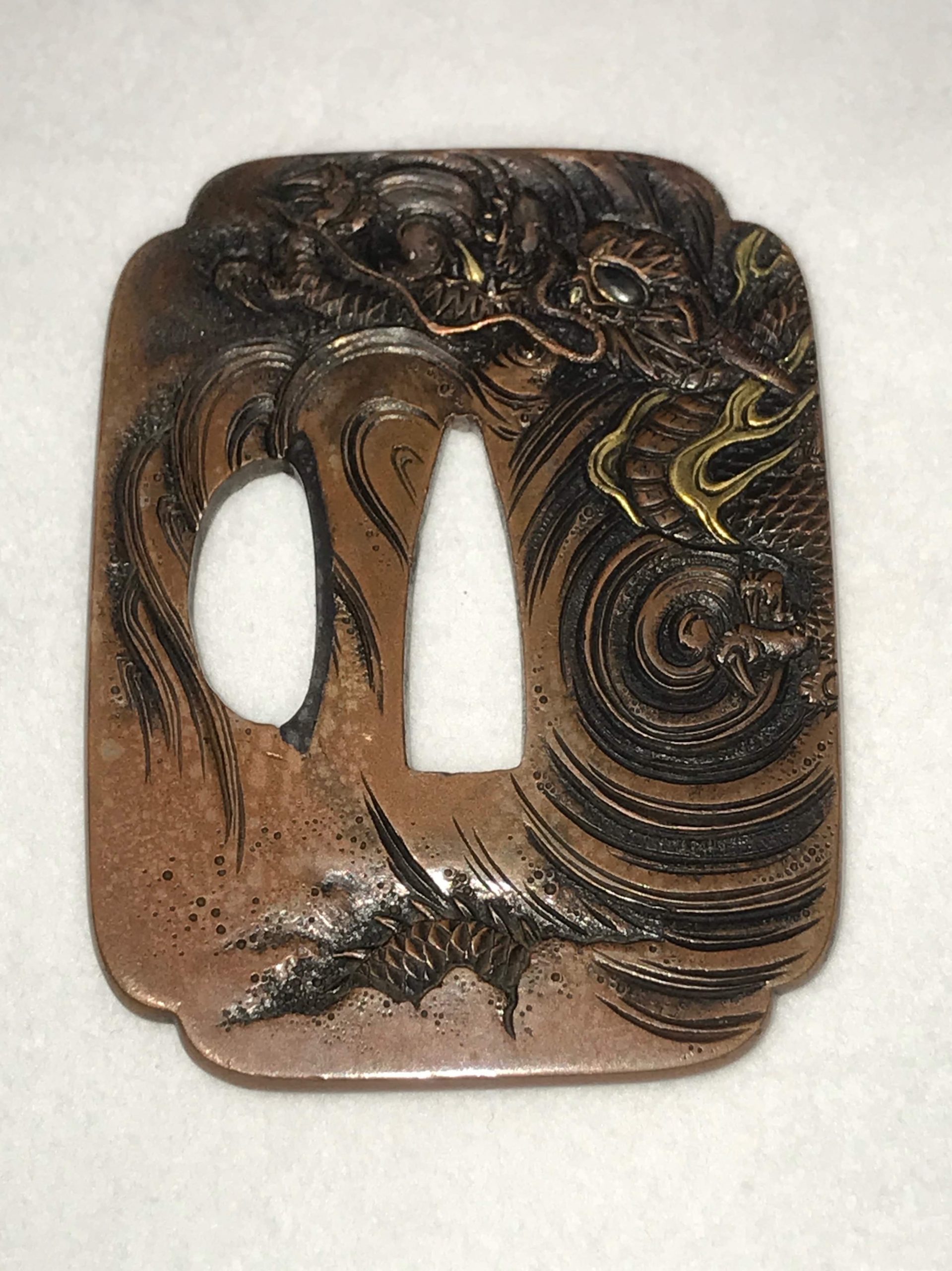 Mito Dragon Tanto Tsuba with NBTHK Hozon Certificate