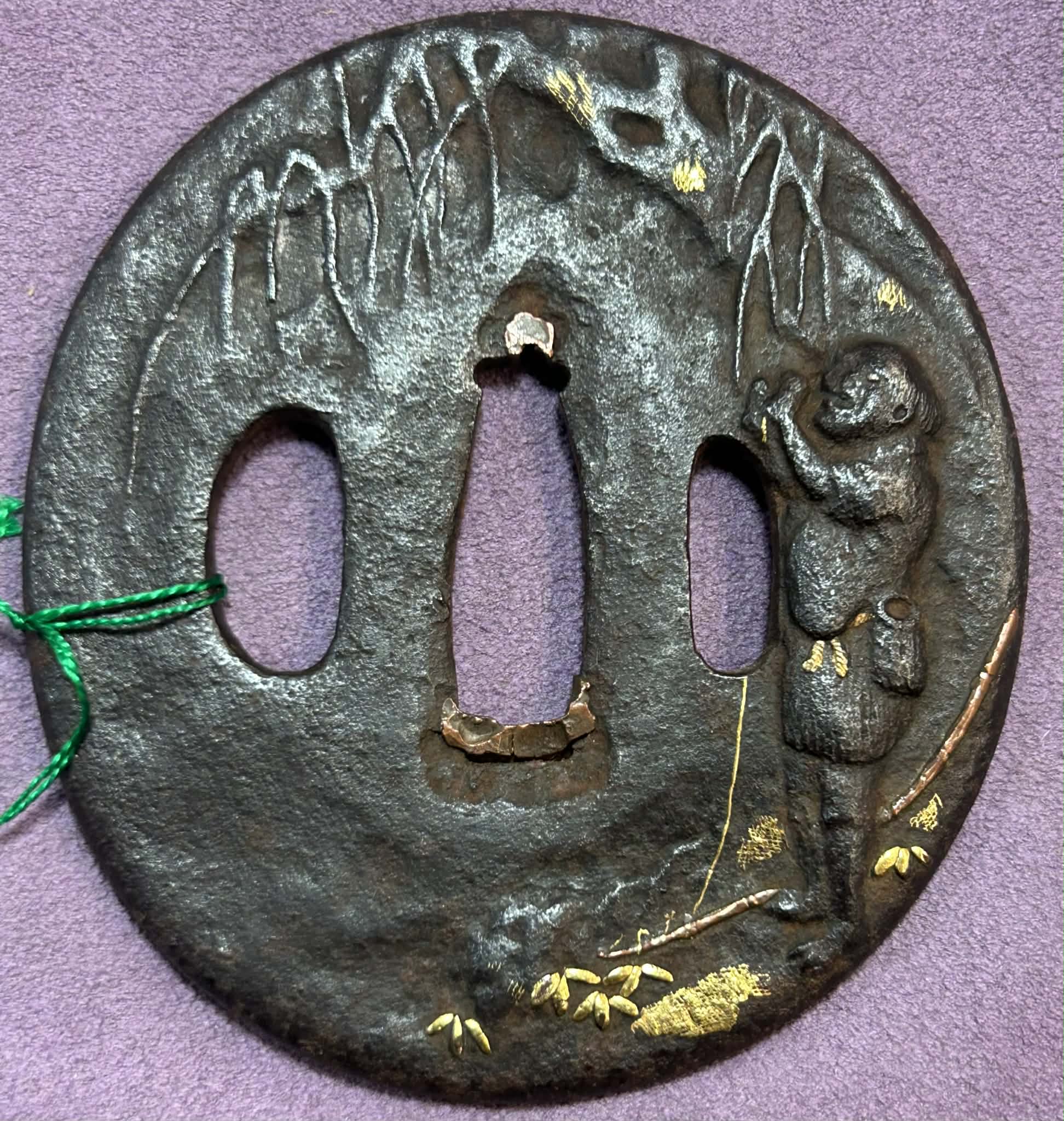 Antique Japanese Tanto Wakizashi Tsuba