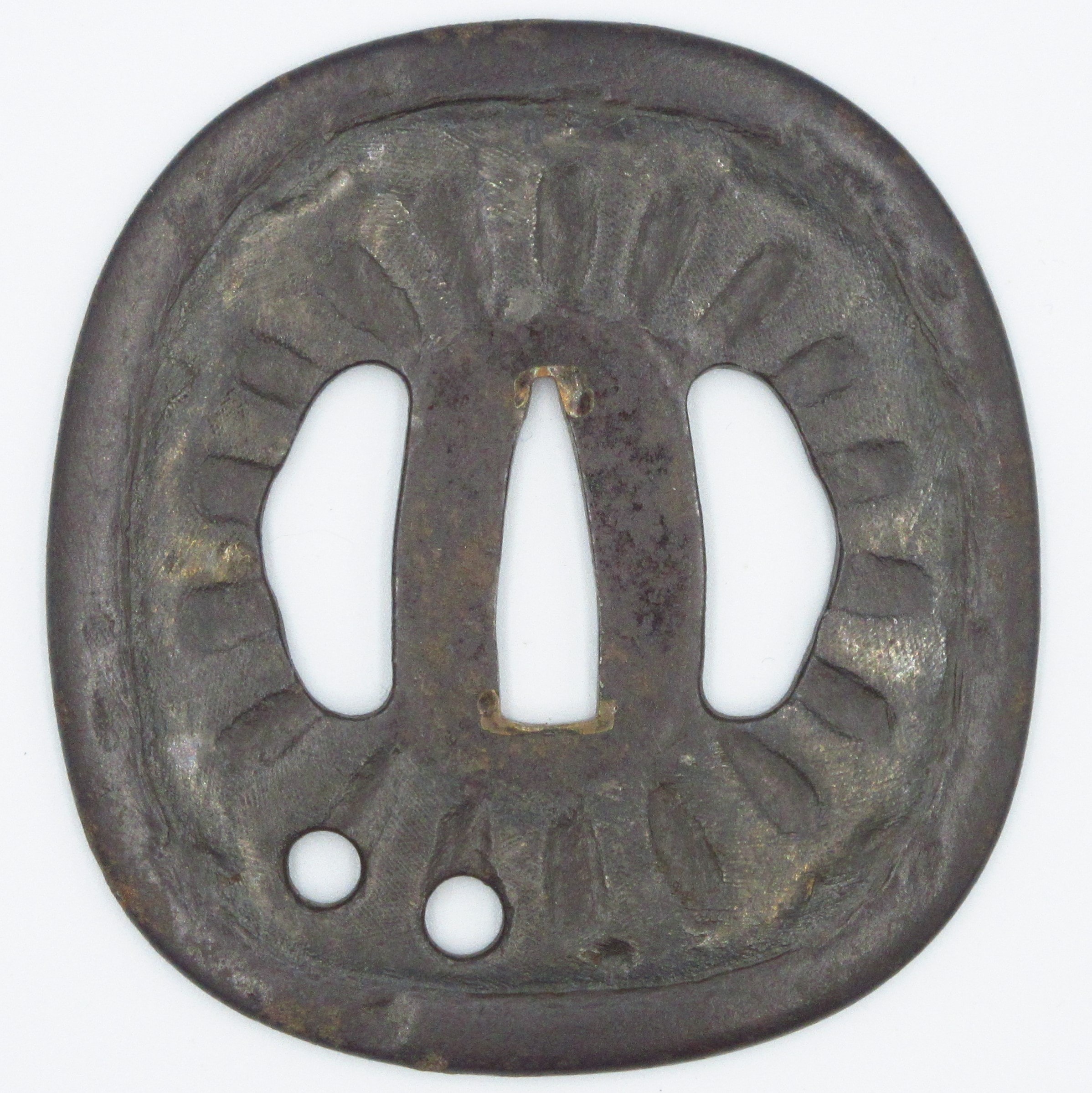 Tsuba - by Shimizu Jingo - Chrysanthemum Design (Copy of Higo Shimizu Jingo)