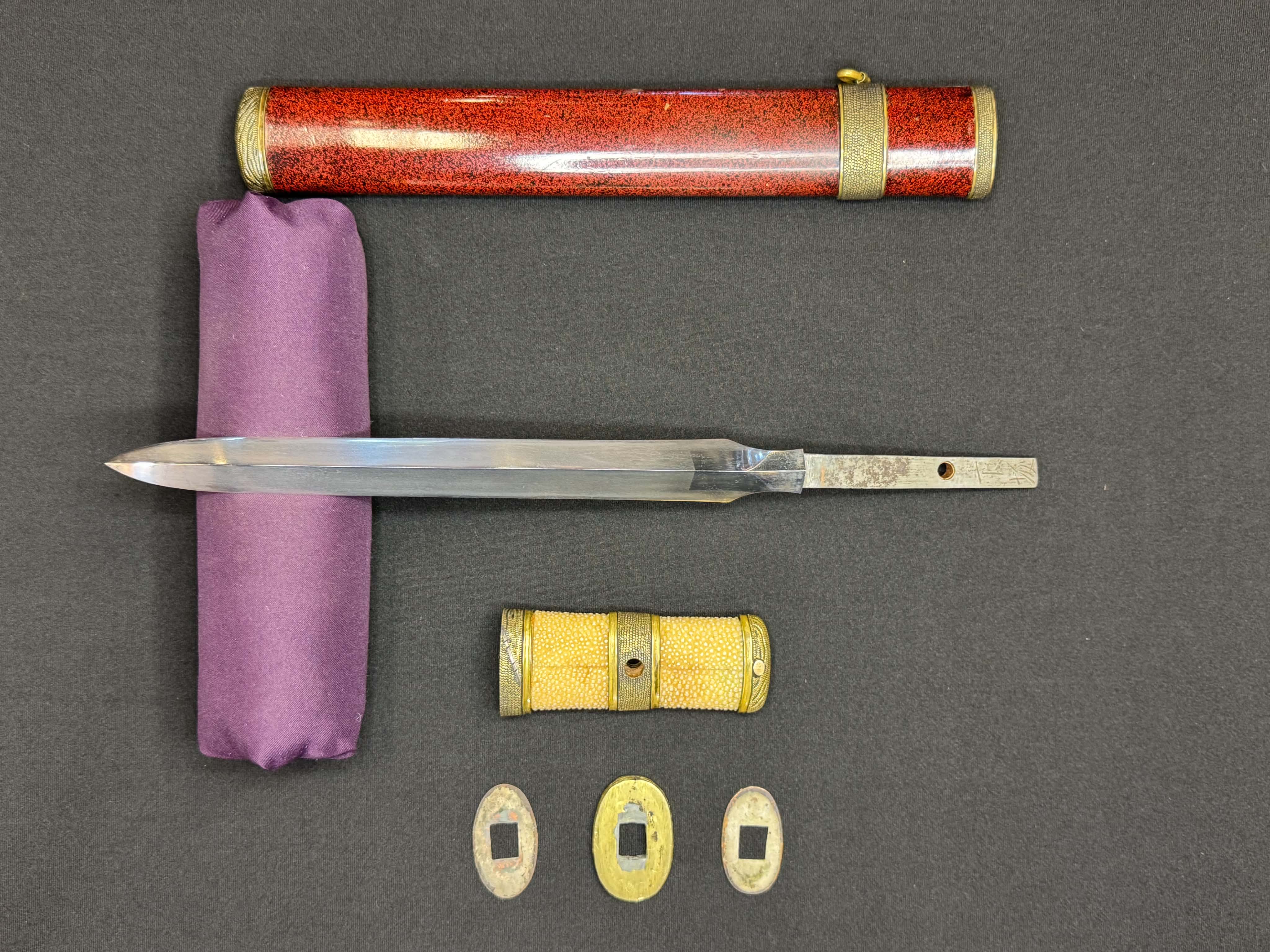 Yari - by Shimosaka - Antique Nihonto - Edo Period Yari in Tanto Koshirae, signed Shimosaka