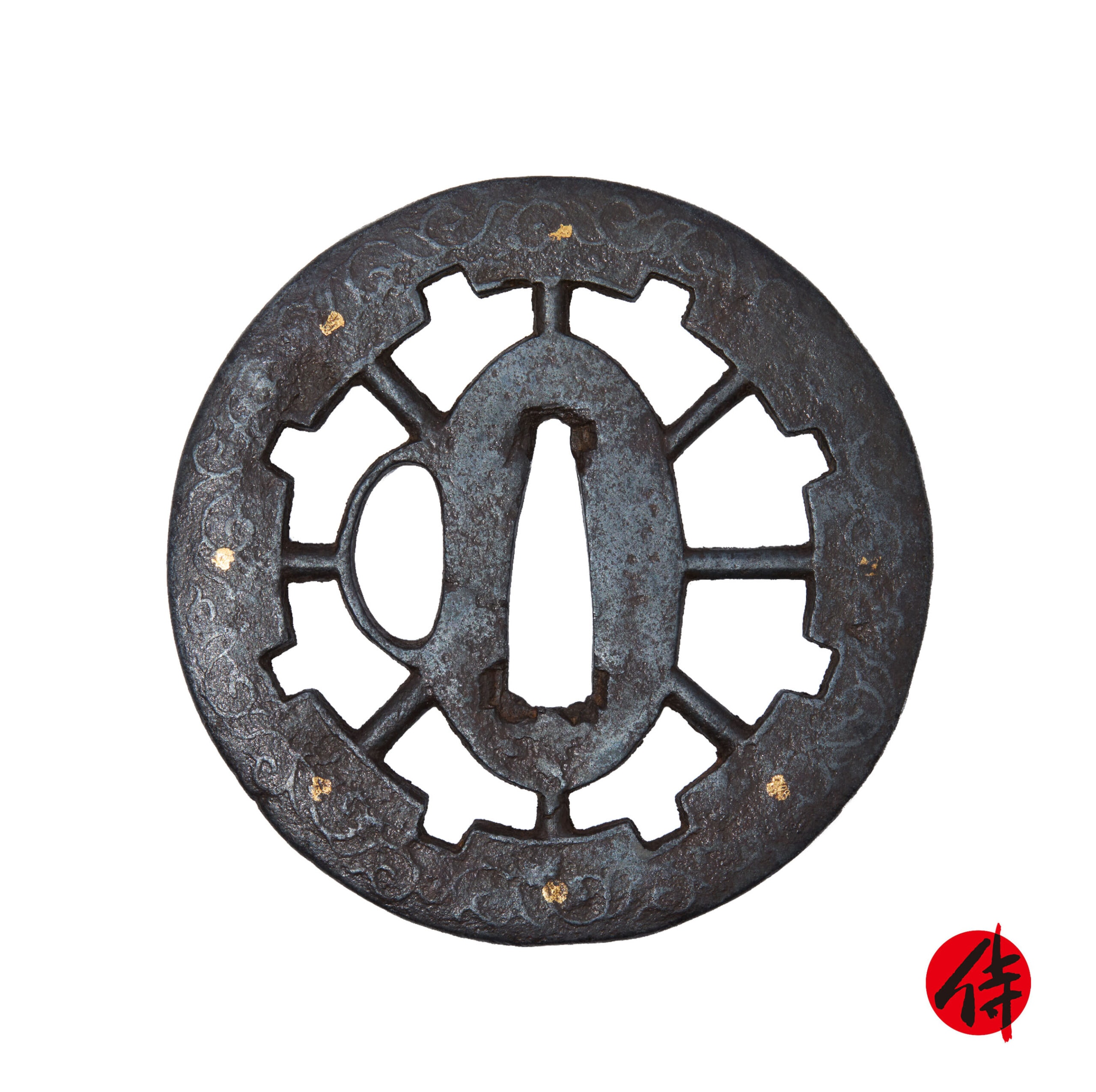Edo period antique Tsuba for Samurai Sword with NBTHK Kantesho Certificate (T-851)