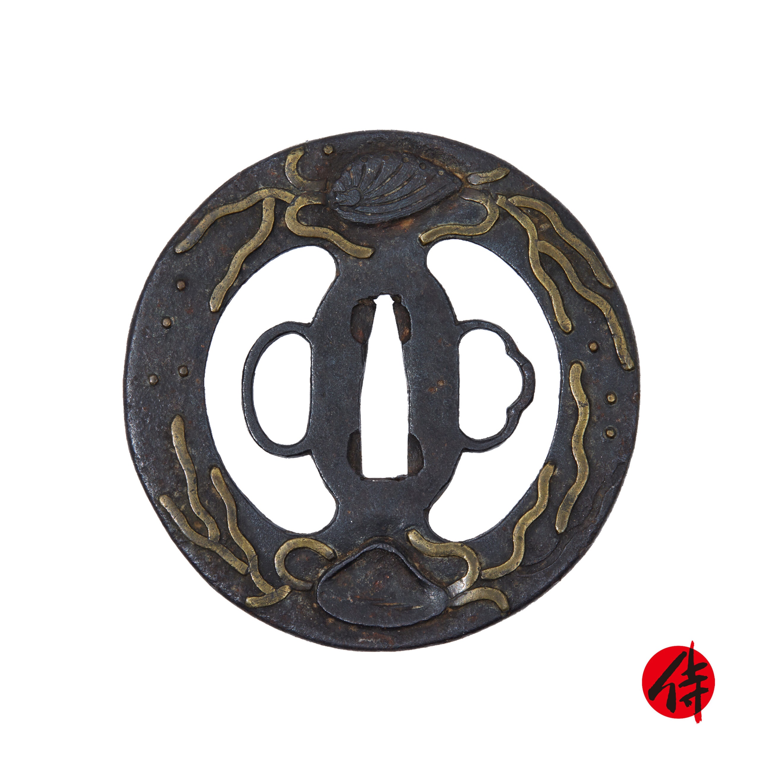 Tsuba - Hozon - by Heianjo-Zogan School - Antique Tsuba for Samurai Sword with NBTHK Hozon Certificate (T-801)