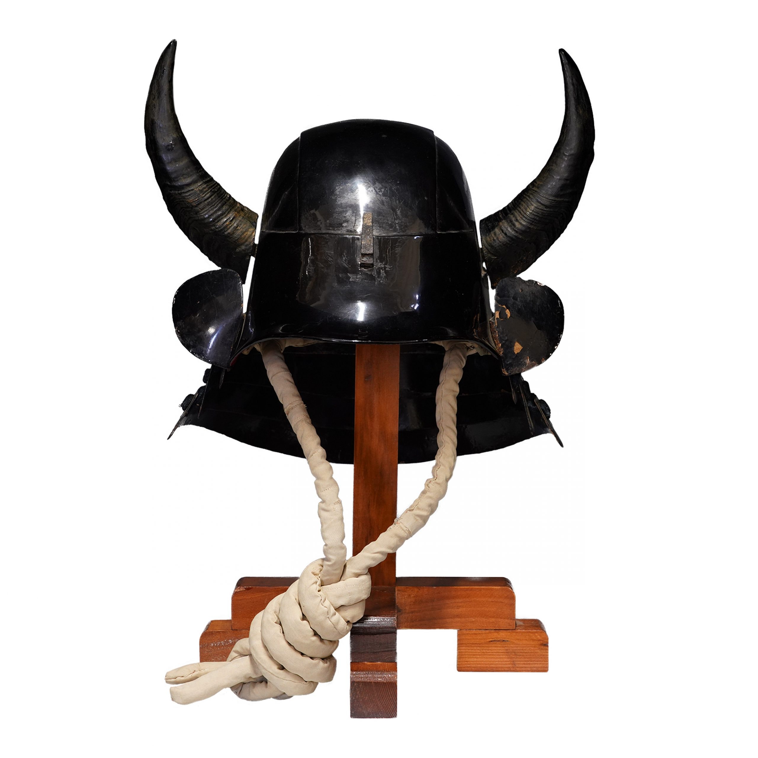 Antique Black Lacquered Mid- Edo Period Samurai Helmet Kicho Shiryo Certificate (KT-11)