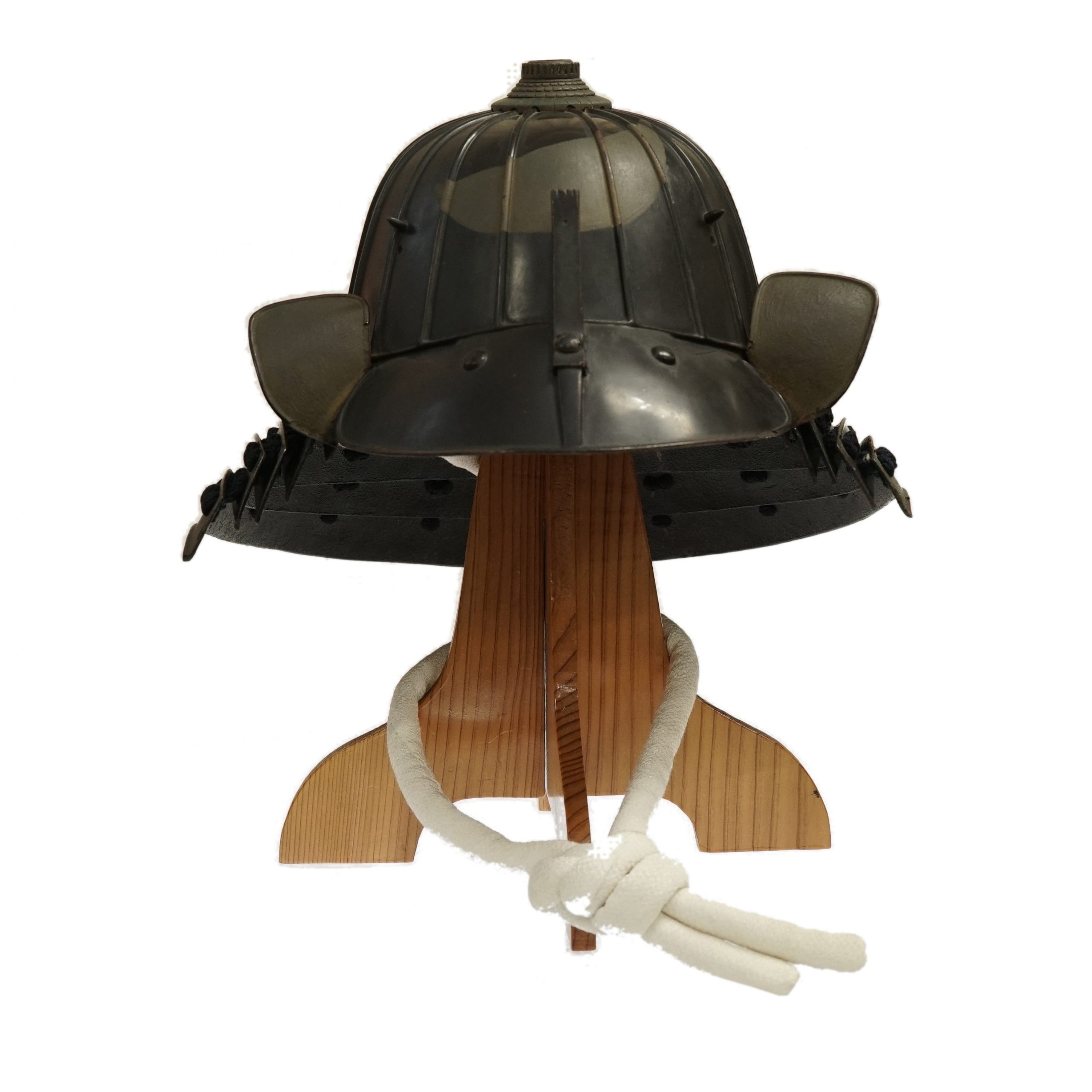 Antique Samurai Lacquered Iron Helmet Jyurokken Suji Kabuto