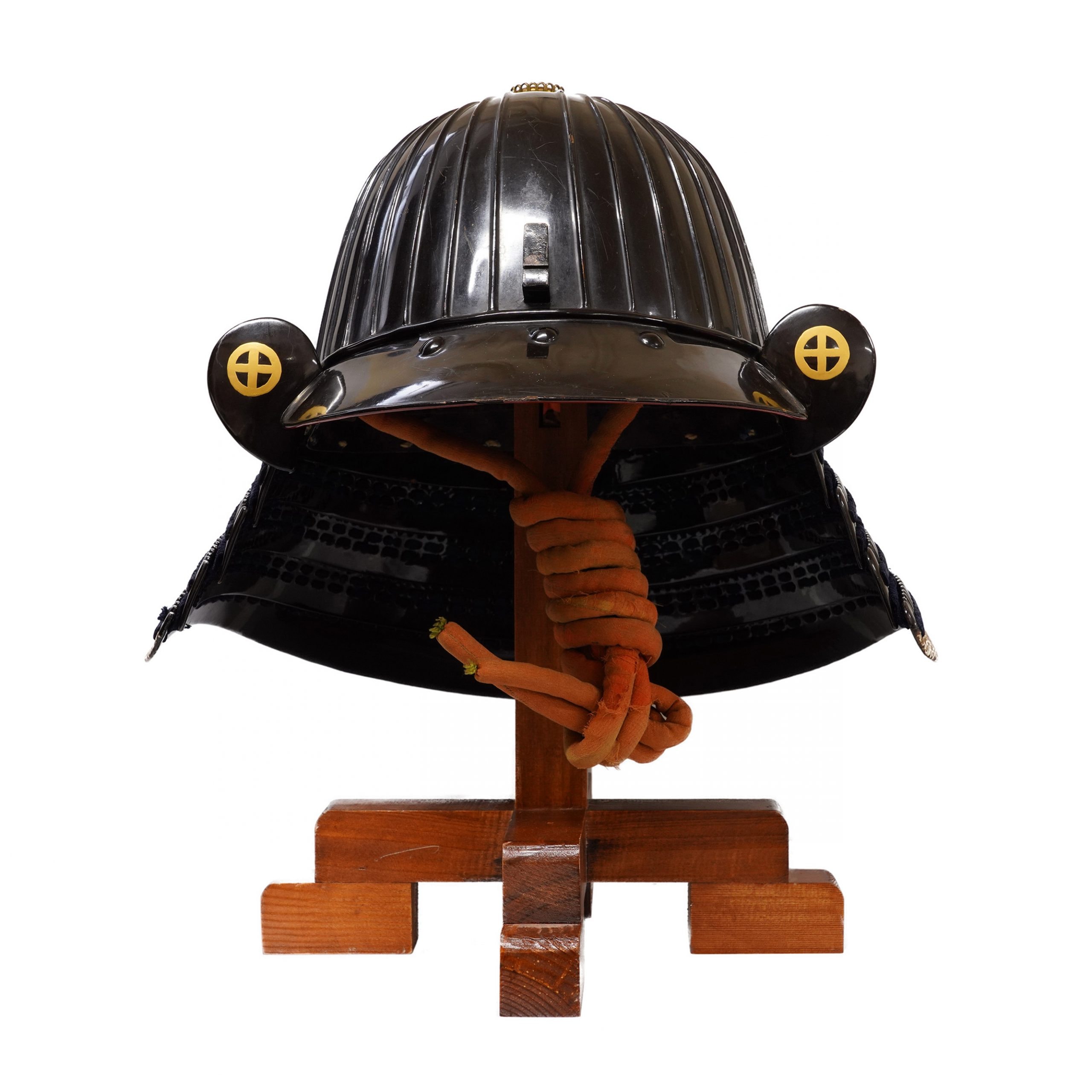 Mid Edo Period Samurai Helmet Black Lacquered Kabuto with Tokubetsu Kicho Shiryo Certificate (KT-10)