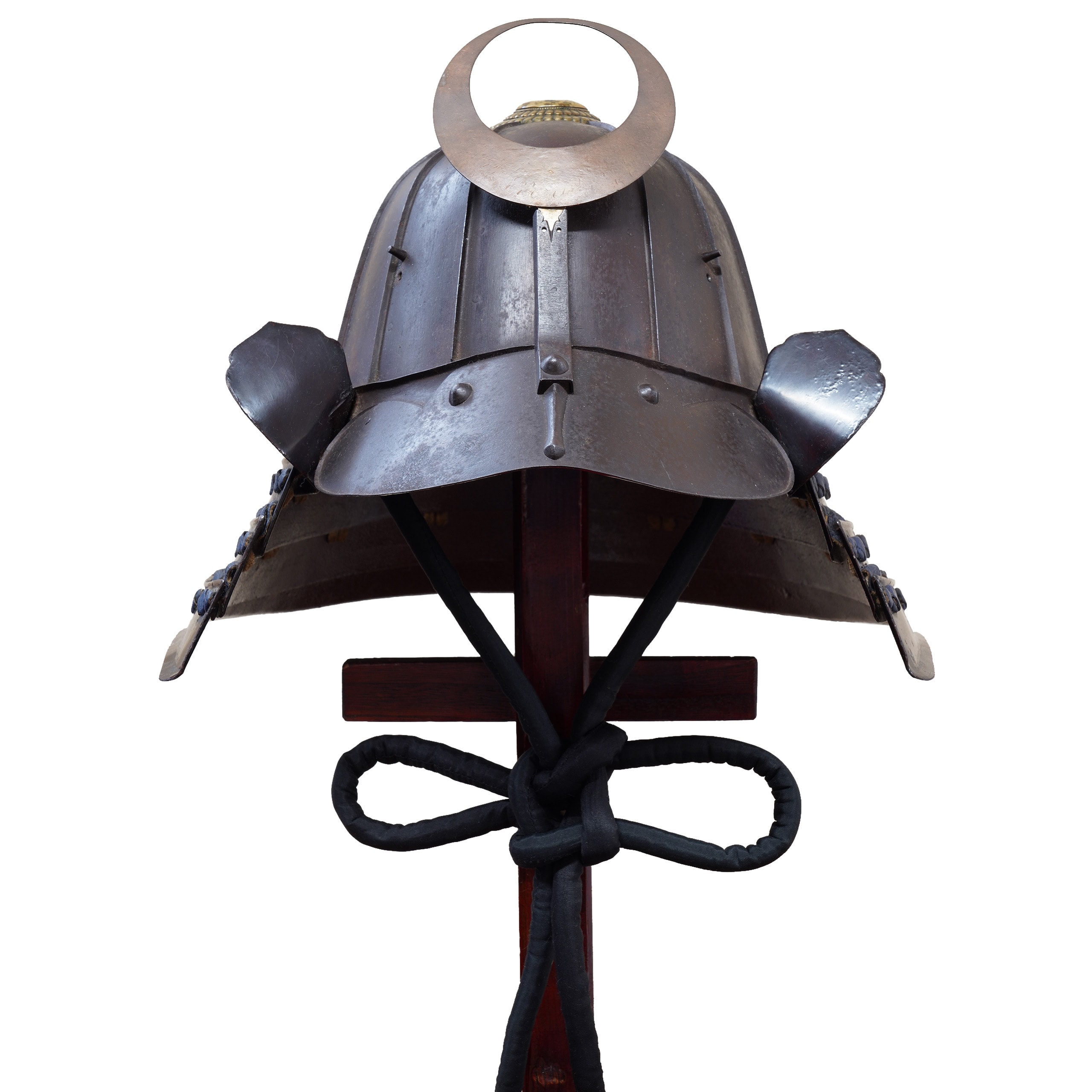 Antique Samurai Helmet Tetsusabiji Jyuniken Suji Kabuto with Kicho Shiryo Certificate 鉄錆地十二間筋兜 (KT-01)